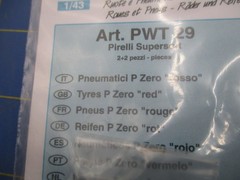TAMEO PWT 28 & 29 TIRE SETS 1:43 MORE PARTS PACKS LISTED PIRELLI SOFT & SUPERSOF