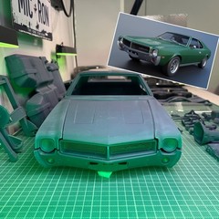 1/8 Scale 1968 AMC Javelin Resin Model Kit with Engine – Huge Size 24 Inch Long