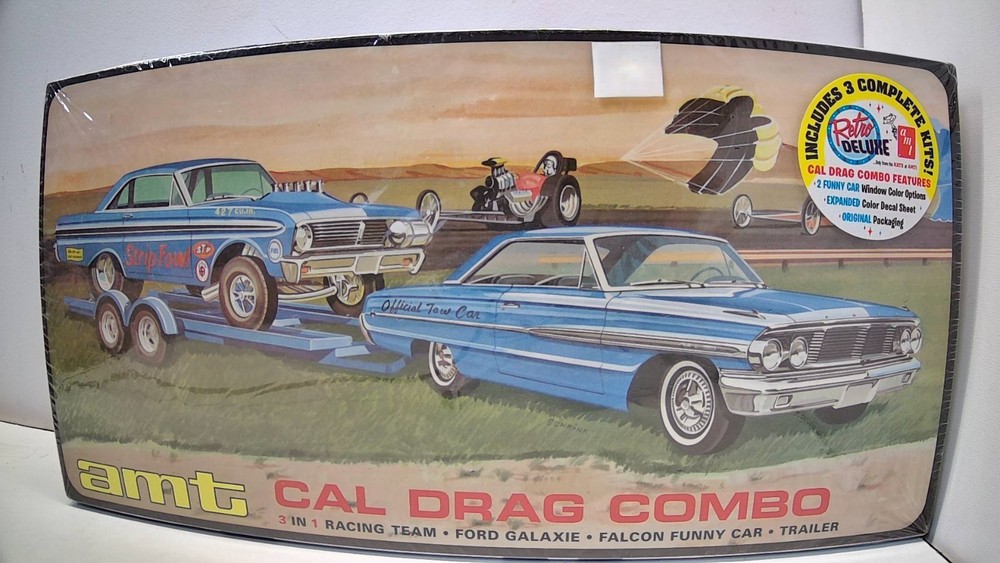 1/25 AMT 1964 Ford CAL Drag Combo Galaxie, Falcon Funny car, & Trailer #1223 P31