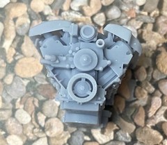 Resin Corvette LS3 engine for scale model cars, 1/24 1/25