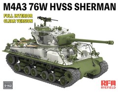 RYE FIELD 5162 1/35 M4A3 76W HVSS SHERMAN Full Interior /Clear Version Model Kit