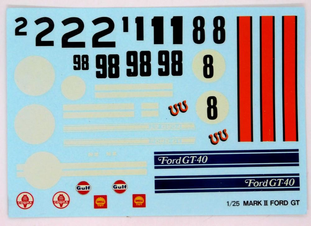 Decal Union Model Mark II Ford GT 40 1:25 #2 1 98 8