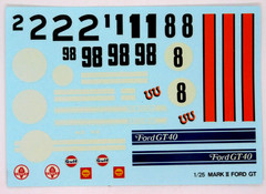 Decal Union Model Mark II Ford GT 40 1:25 #2 1 98 8