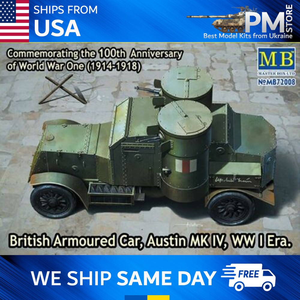Master Box 72008 British Armoured Car Austin MK IV WWI model scale 1/72