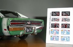 1970 – 1974 VIRGINIA miniature LICENSE PLATES for 1/25 scale MODEL CARS—READ