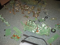 Vintage Monogram Armored Half Tracks, Jeep, AntiTank Gun, Figures lot-1/35 Scale