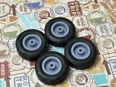Resin 15-Inch “1958 Cadillac Fleetwood” Wheels, W/ Wide Whitewalls,1/24 Scale