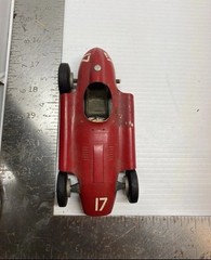 Vintage Plastic Merit Built Model Kit Racing Car Missing Wheel Blue 20s Race Car