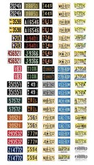1/25 scale model car assorted USA New Jersey license plates state tags 1:25