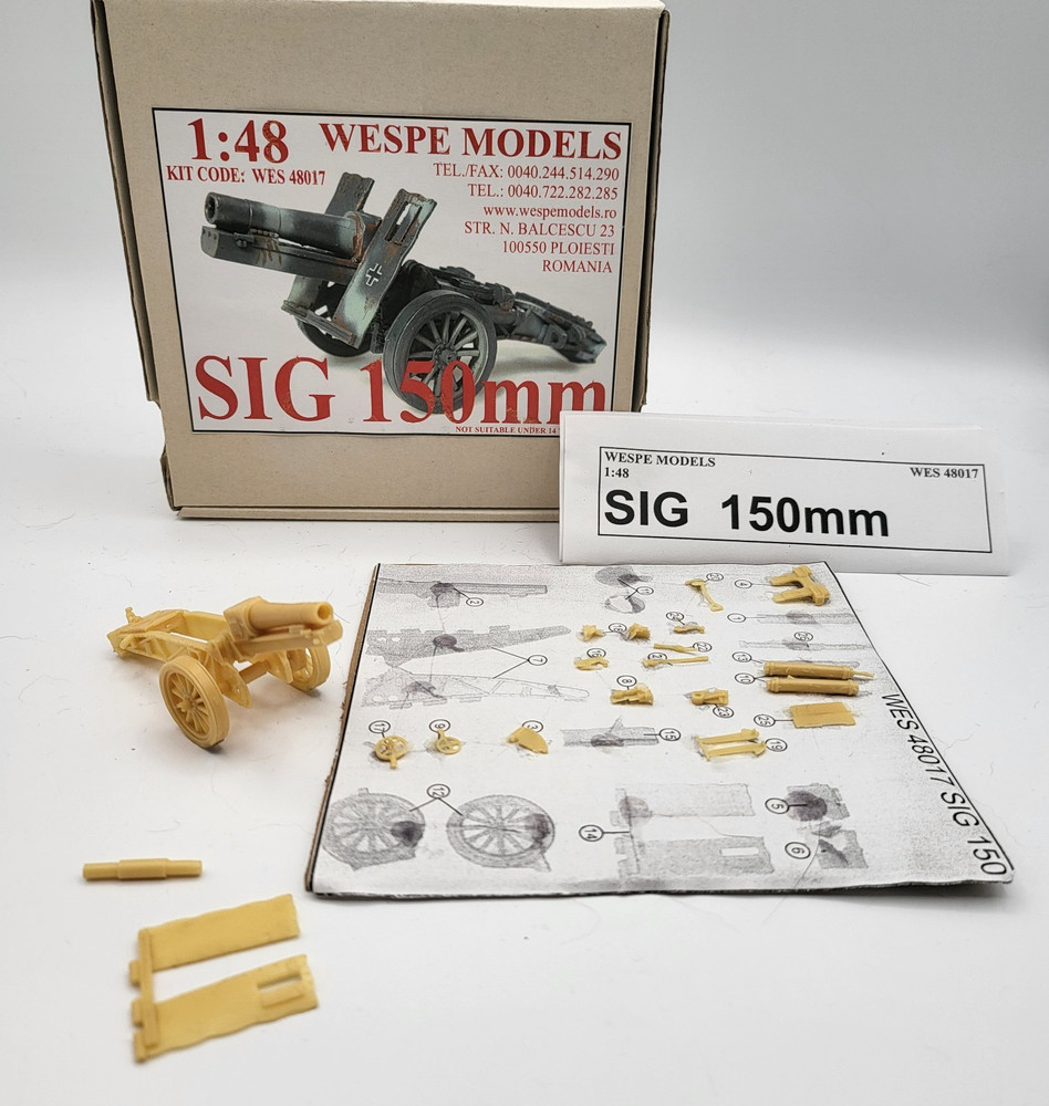 SIG 150mm Wespe Models 1:48 SCALE – resin kit 48017 Partially Built