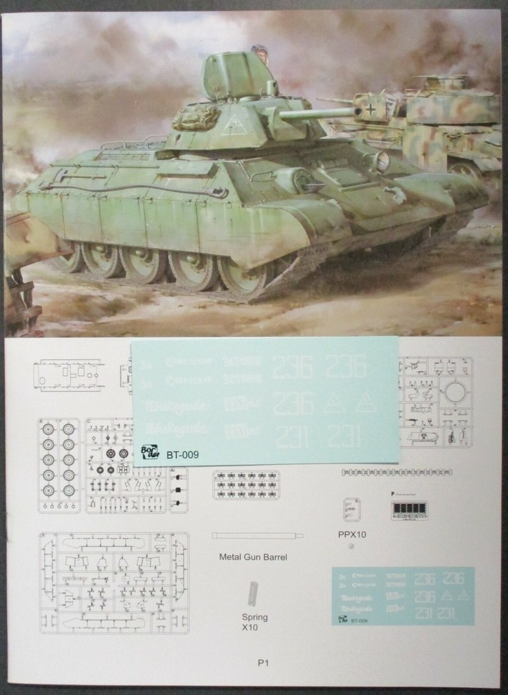 Border Models 1/35th Scale T34-76 Factory 112 – Decals from Kit No. BT-009