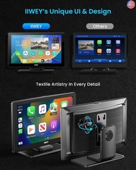 IK5 9″ Wireless Apple CarPlay & Android Auto Screen, Portable Car Stereo
