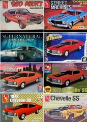1972 Chevelle 454 V8 ENGINE / TRANSMISSION from AMT 1:25 Model Kit 72
