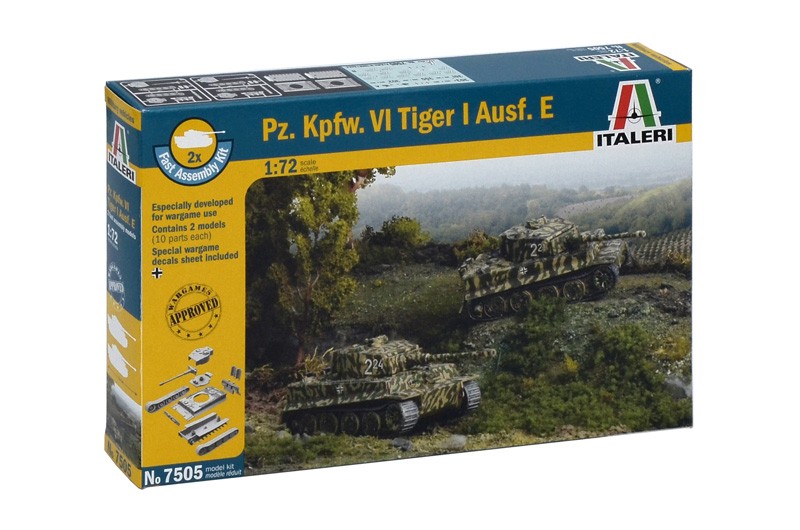 Italeri 7505 1/72 Scale Model Kit WWII German Tank Panzer VI Tiger I Ausf.E(2pcs