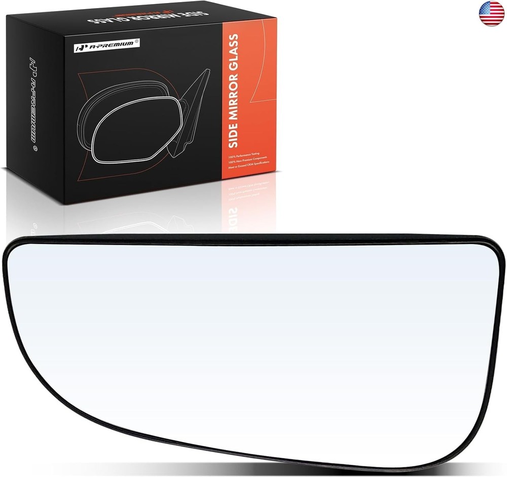 A-Premium Left Driver Side Lower Non-Heated Mirror Glass with Backing Plate –