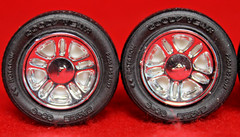 TIRES (4) BEAUTIFUL WIDE TRAC G/YEAR MSC & MUSTANG WHEELS 5-STAR 1/25 SCALE