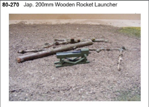 MGM 080-270 1/72 Resin WWII Japanese 200mm Wooden Rocket Launcher