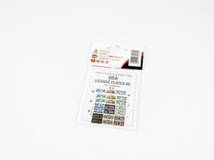 Red Fox QS-24014 1/24 USA License Plates 3D colored resin IP