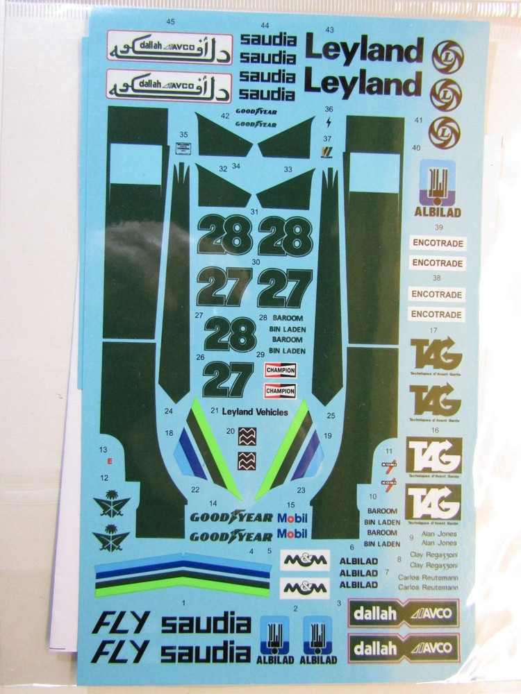Decalpool 1/20 Williams FW07 Alan Jones Decal Sheet DP251 for Tamiya Kit