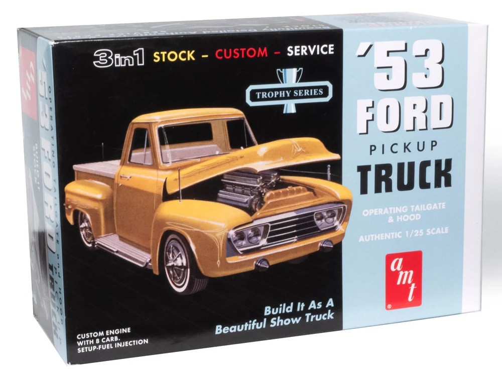 AMT 1953 Ford Pickup Truck 3 in 1 Trophy Series 1/25 Model Kit Retro ’53 AMT882