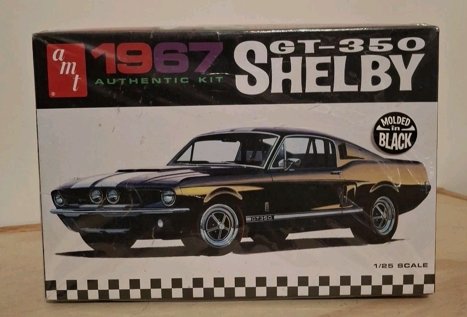 AMT ’67 SHELBY GT-350 MODEL CAR KIT BLK plastic 1:25 AMT834 Partially Together