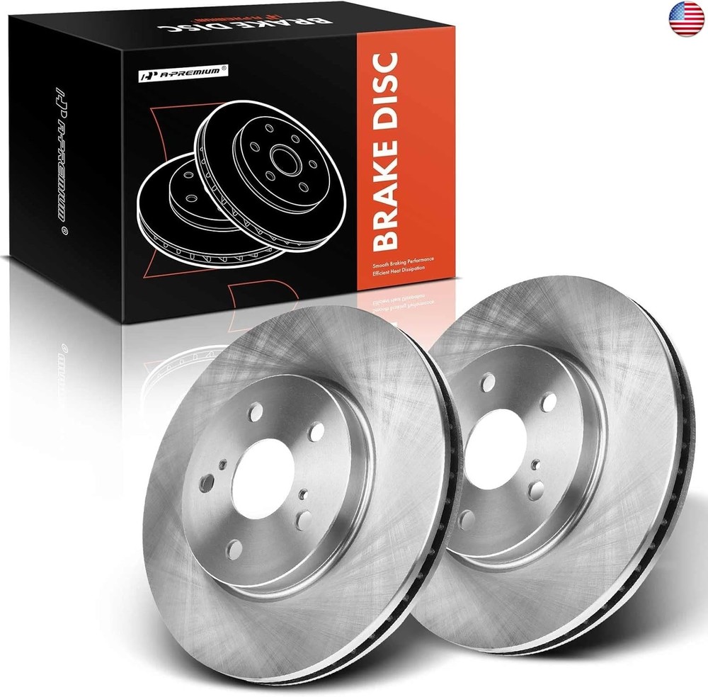 A-Premium 11.65 inch (296mm) Front Vented Disc Brake Rotors Compatible with