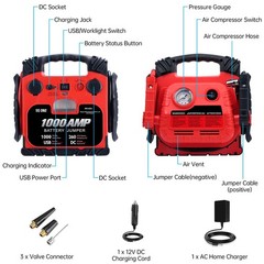 BS ONE 1000 Amp Peak Current Car Jump Stater 12V Lead Acid Battey Jump Box with