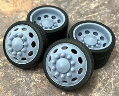 Resin 1/24 Scale: 26-in. “10 Oval Hole” Alcoa Dually Wheels W/ Low Profile Tires