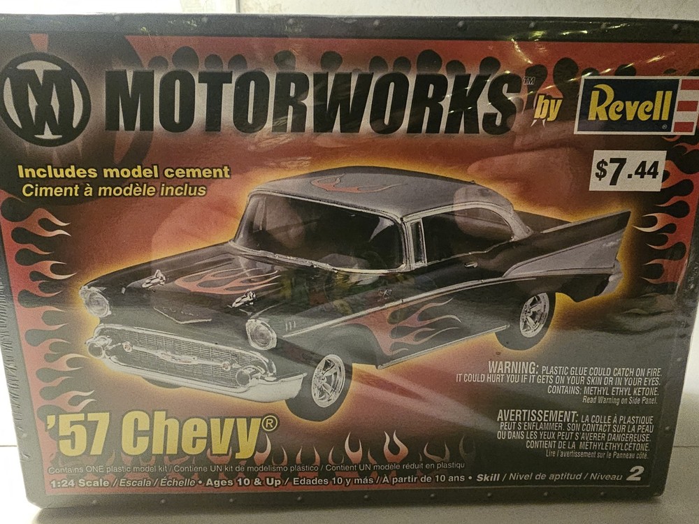Revell Motorworks 57 Chevy 1/24 scale model kit open box complete