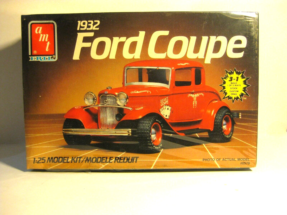 AMT 1932 FORD COUPE CAR BUILD 1 OF 3 WAYS this kit is FACTORY SEALED 1/25 SCALE