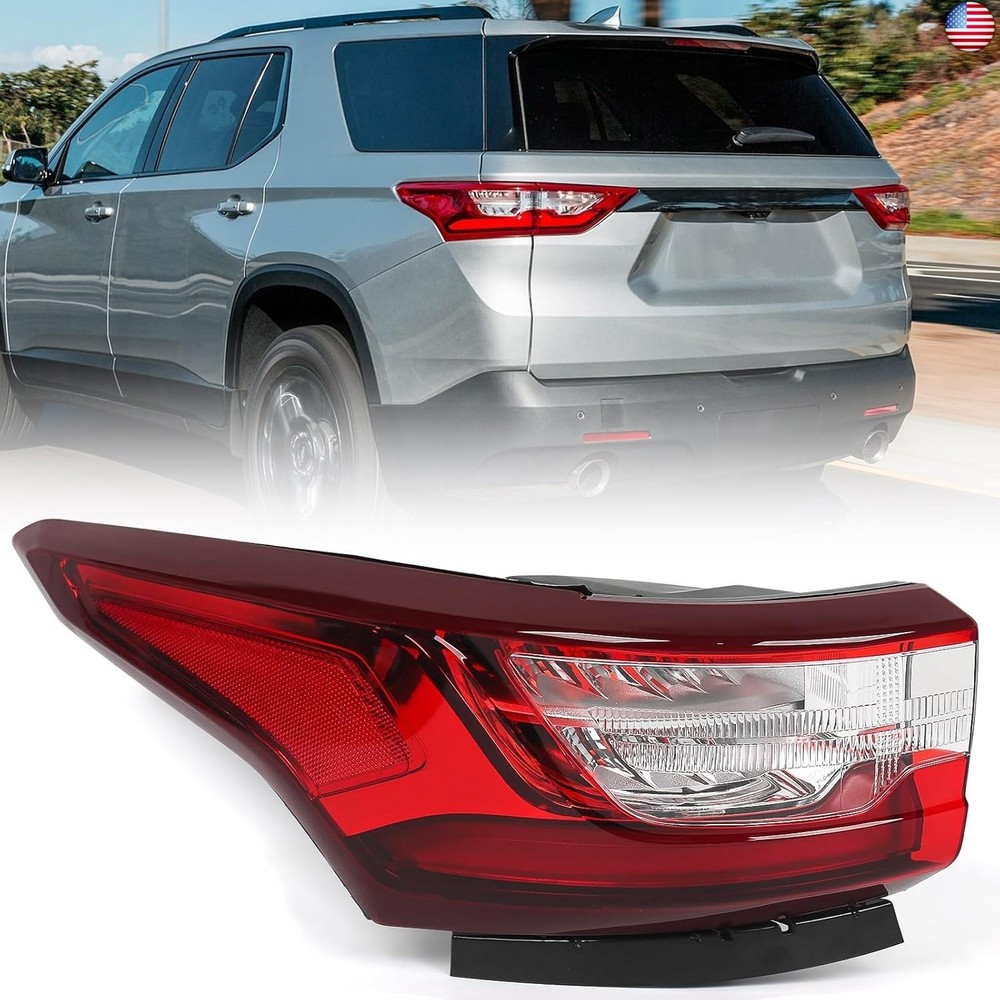 FIONE LED Outer Tail Light Assembly Compatible with Chevy Traverse 2018 2019