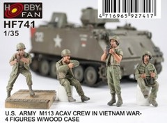 Hobby Fan 1/35 HF-741 US ARVN M113 ACAV Crew Vietnam War – 4 Figures w/Wood Case