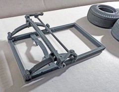 GASSER A/FX FRONT FRAME WITH OPEN HOLE STRAIGHT AXLE AND TIRES & RIMS
