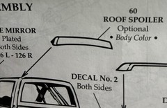 Chevy C1500 454SS ROOF SPOILER #60 198 1661 AMT 1/25 Model Car Parts