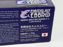 Ebbro 1966 Brabham Honda BT18 F-2 1966 F2 1966 Champion 1:20 (One Bag Opened)