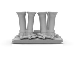 1:12 3d Printed Hilborn Enderly intake manifold with fuel lines