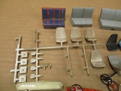 Vintage AMT IMC Model Kit Interior Parts Lot 1/25 Seats Steering Wheels