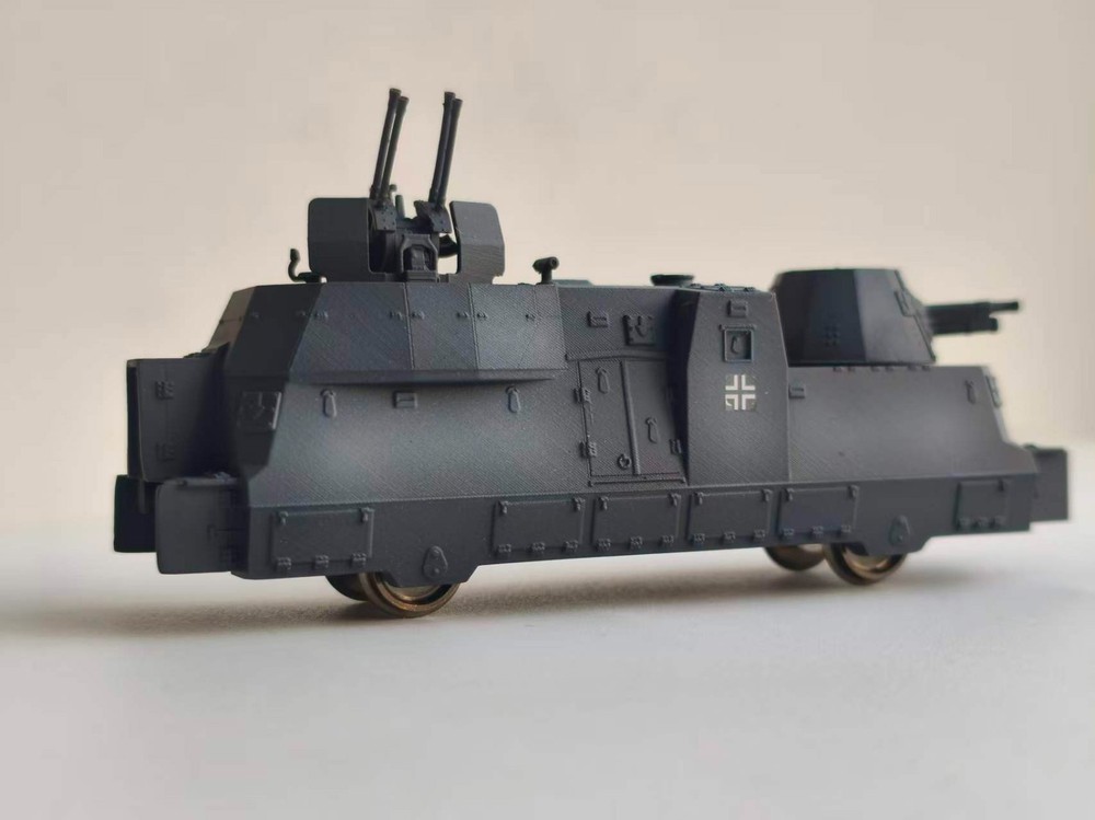 HO 1/87 World War II Armored Train bp-42 DRG Train Model Gun Movable Figure Toys