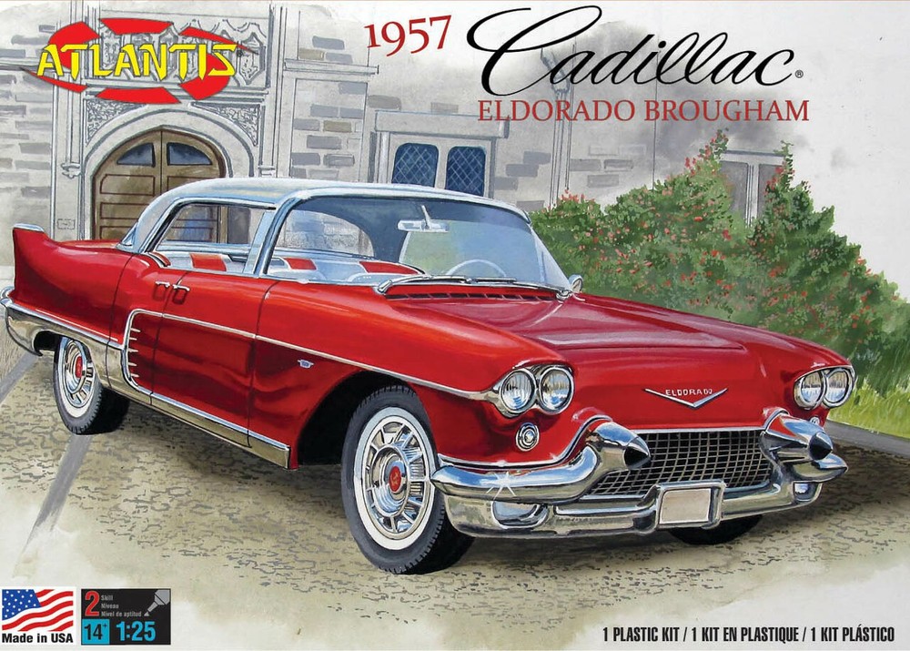 Atlantis Models H1244 1:25 1957 Cadillac Eldorado Broughm Car Plastic Model Kit