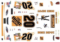#20 Tony Stewart Home Depot Reverse 1/24th Scale Waterslide Nascar Decals