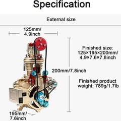 Single Cylinder Engine Car Engine Model Kit DM17 Unassembled DIY Toy Gifts