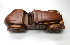 Classic Vintage Handcrafted Wooden Model Car 1933 Packard Twelve Luxury Vehicle