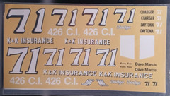 JNJ | No. 86-118 | 1:25 #71 K&K Insurance Charger/Daytona Decals