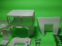 1976 GMC General 1/25 semi truck model part cab body glass chrome mirror horn