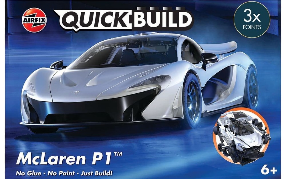 Airfix J6028 McLaren P1 QUICKBUILD White Supercar Plastic Model Kit Hobby