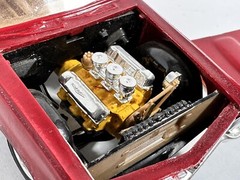 PONTIAC GTO 1965 Built Up Red and White Vintage Assembled Model Car 1:25 Scale