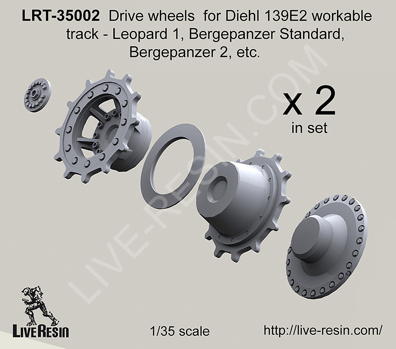 Live Resin 1/35 LRT-35002 Drive Wheels for Diehl 139E2 Workable Track