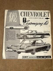AMT 1962 Chevrolet Convertible 3-in-1 Customizable Model Kit Instructions Sheet