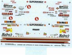 Slixx 1054 Kendall GT-1 Daytona F/C-Chuck Etchells 1/24 1/25 Drag decal