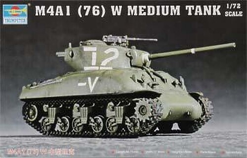 Trumpeter US M4A1(76)W Sherman Tank – Plastic Model Military Vehicle Kit – 1/72
